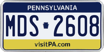 PA license plate MDS2608