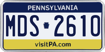 PA license plate MDS2610