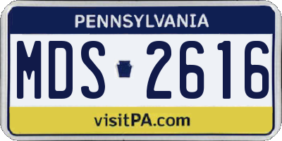 PA license plate MDS2616