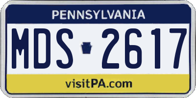 PA license plate MDS2617