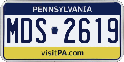PA license plate MDS2619