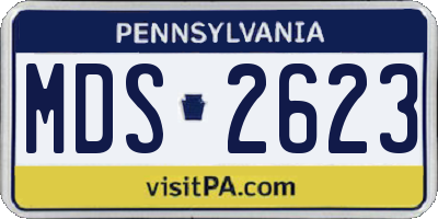 PA license plate MDS2623