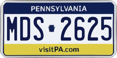 PA license plate MDS2625