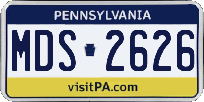 PA license plate MDS2626