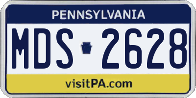 PA license plate MDS2628