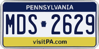 PA license plate MDS2629