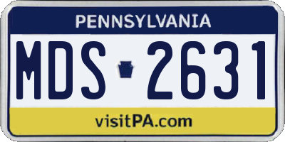 PA license plate MDS2631