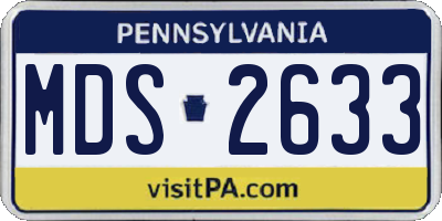 PA license plate MDS2633