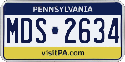 PA license plate MDS2634