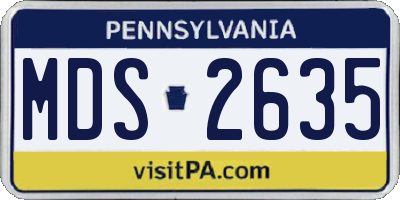 PA license plate MDS2635