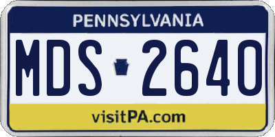 PA license plate MDS2640