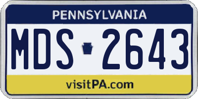 PA license plate MDS2643