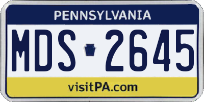 PA license plate MDS2645