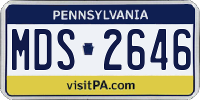 PA license plate MDS2646