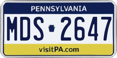 PA license plate MDS2647