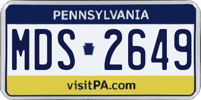 PA license plate MDS2649