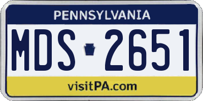 PA license plate MDS2651