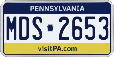 PA license plate MDS2653