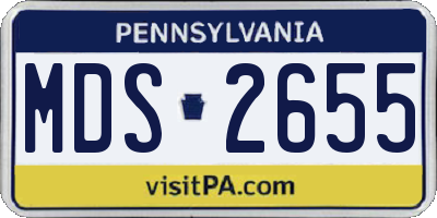 PA license plate MDS2655
