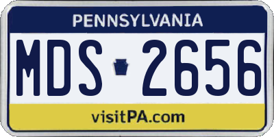 PA license plate MDS2656