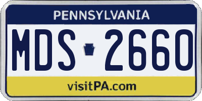 PA license plate MDS2660