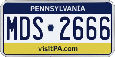 PA license plate MDS2666