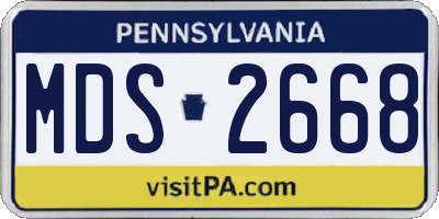 PA license plate MDS2668