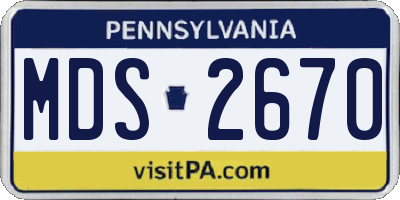 PA license plate MDS2670