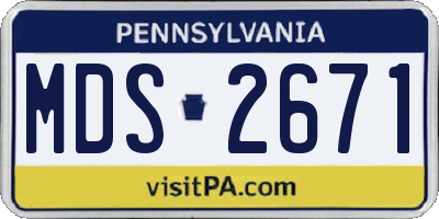 PA license plate MDS2671