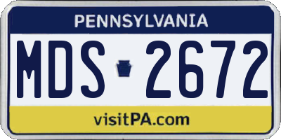 PA license plate MDS2672