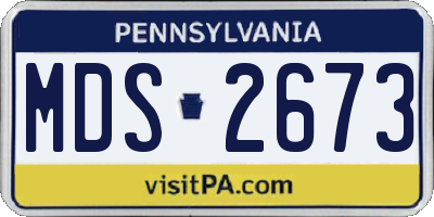 PA license plate MDS2673
