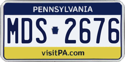 PA license plate MDS2676