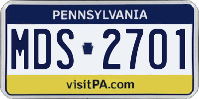 PA license plate MDS2701