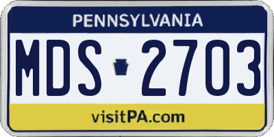 PA license plate MDS2703
