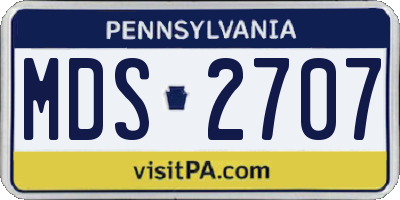 PA license plate MDS2707