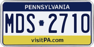 PA license plate MDS2710