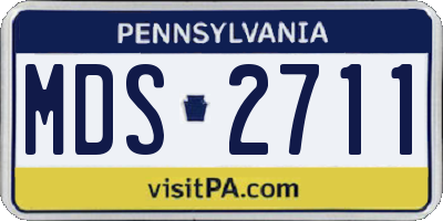 PA license plate MDS2711
