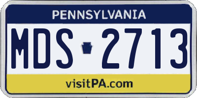PA license plate MDS2713