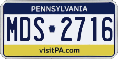 PA license plate MDS2716