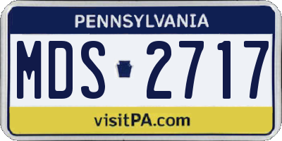 PA license plate MDS2717