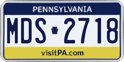 PA license plate MDS2718