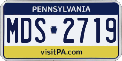 PA license plate MDS2719