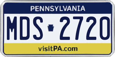 PA license plate MDS2720