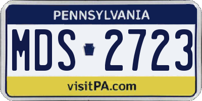 PA license plate MDS2723