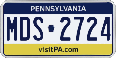PA license plate MDS2724