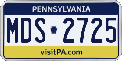 PA license plate MDS2725