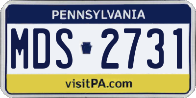 PA license plate MDS2731