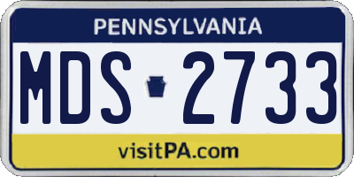 PA license plate MDS2733