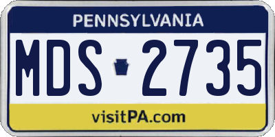 PA license plate MDS2735