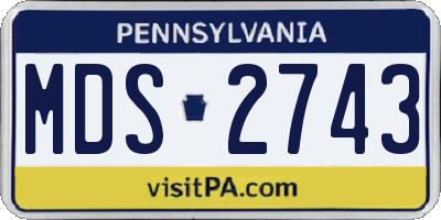 PA license plate MDS2743